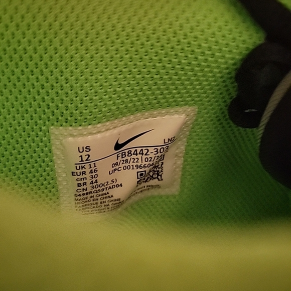 NWOT Nike Alpha Menace Pro 3 Cleats Mens 12 Green‎ Black FB8442-303 main image 4